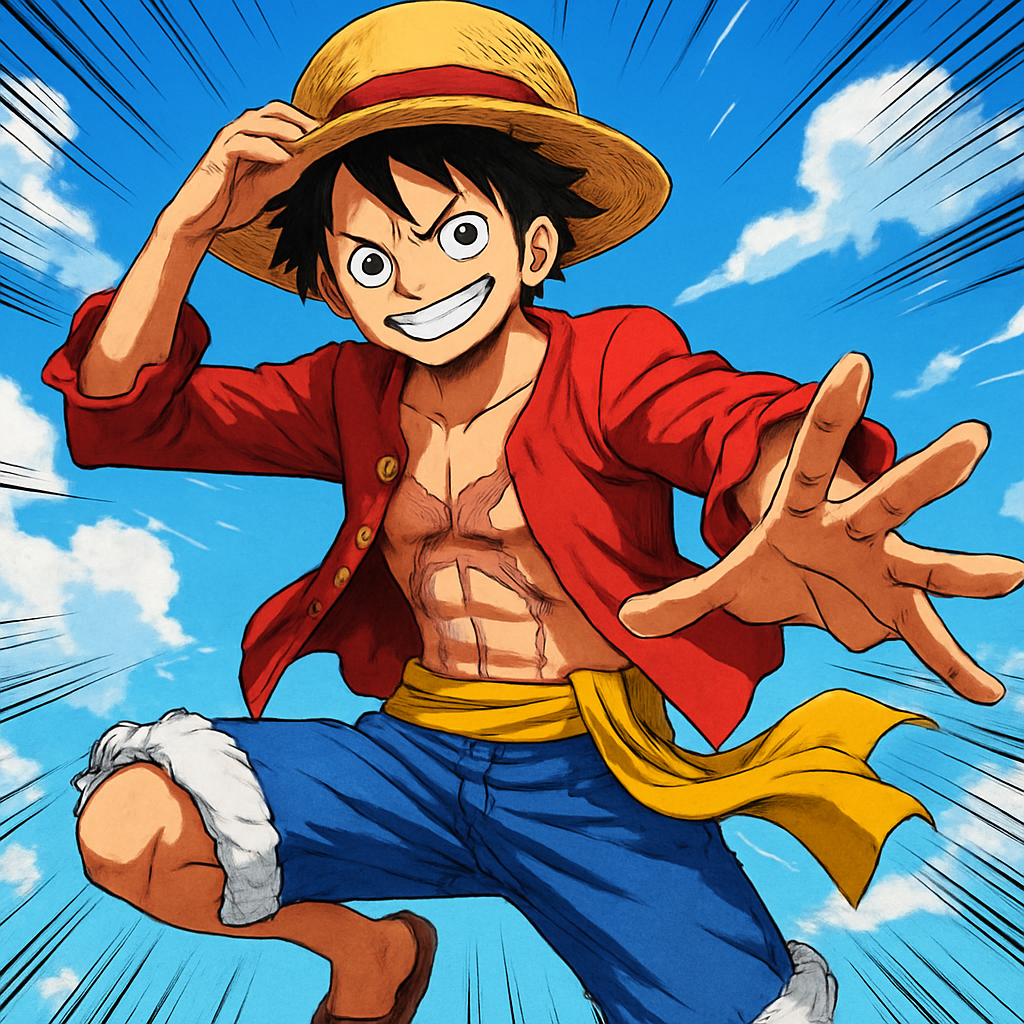 AI Generated Anime Art - Dynamic action pose with dramatic lighting